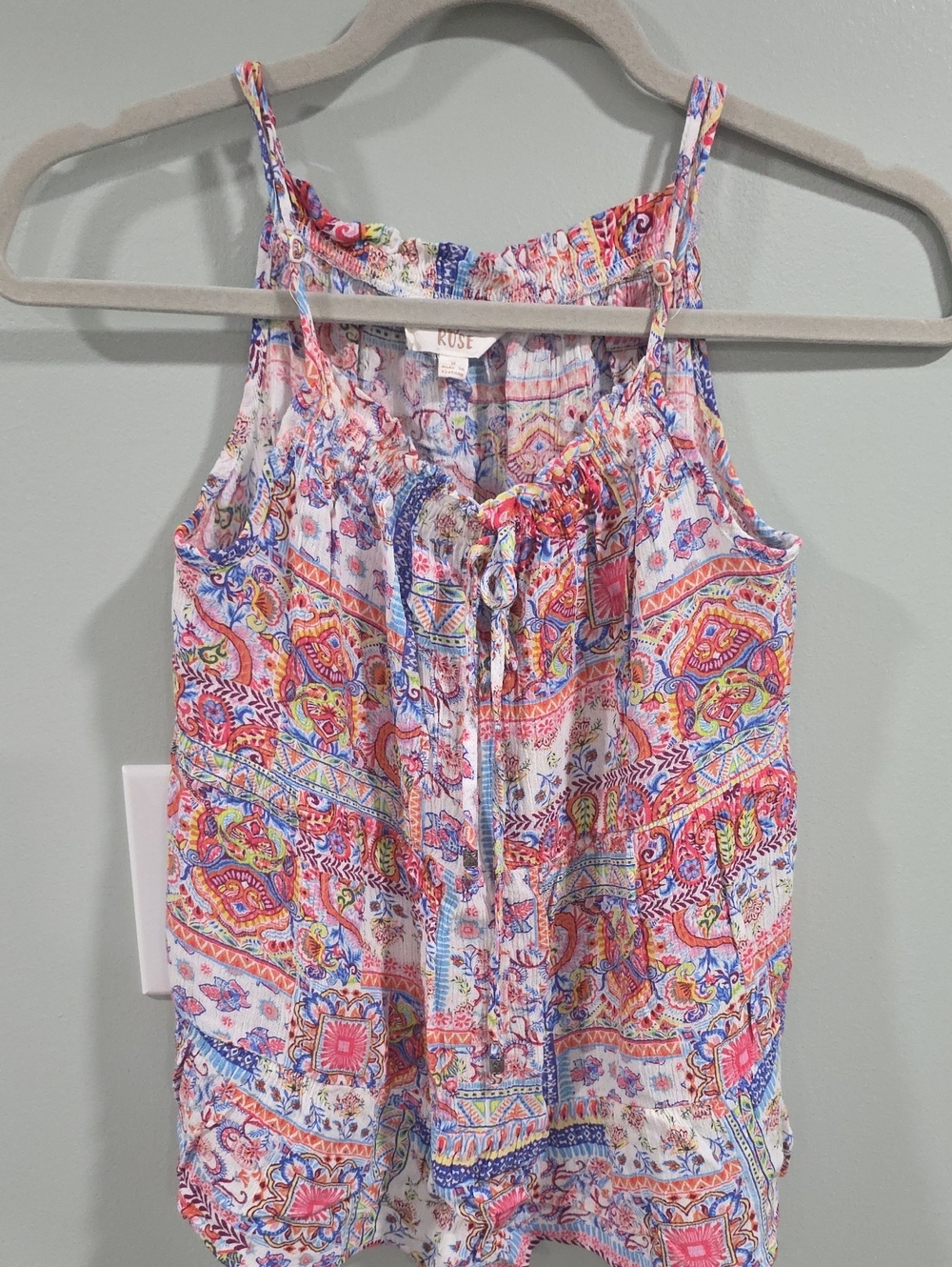 Hippie Rose Multicolor Paisley Print Spaghetti Strap Tank
